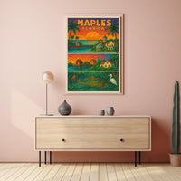 Naples Florida Poster Vibrant Coastal Wall Art For Home