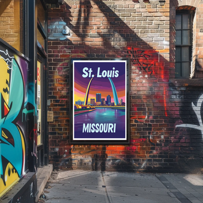 St. Louis, Missouri Vintage Travel Poster