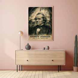 Andrew Johnson 17th President of the United States Double Exposure Poster