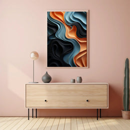 Abstract Waves Of Color Abstract Poster PosterGoat
