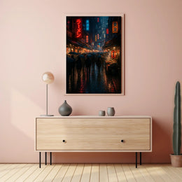 Neon Tokyo Street Vibes: Urban or Cityscape Poster
