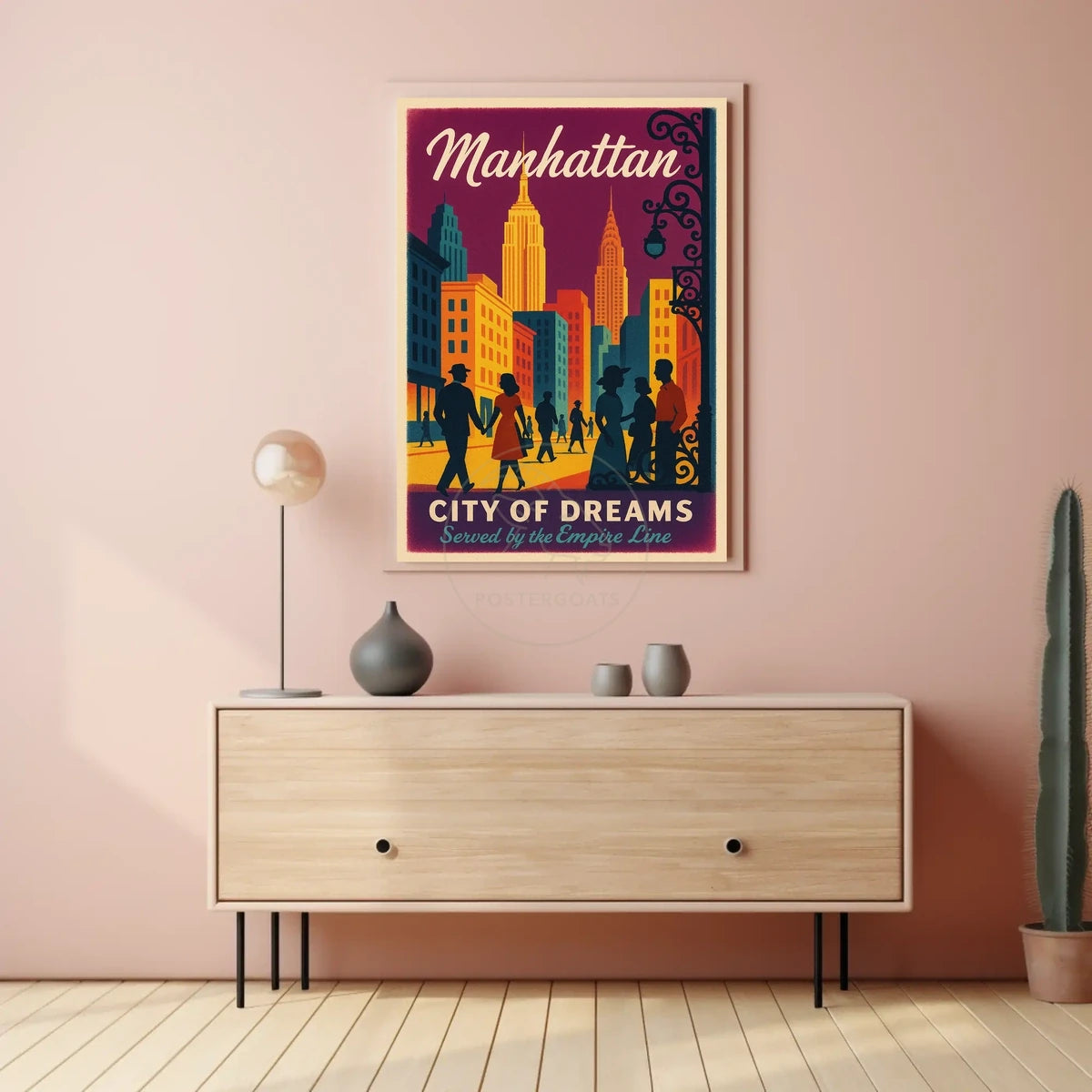 Manhattan City of Dreams Vintage Travel Poster