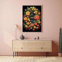 Whimsical Floral Cottage Poster