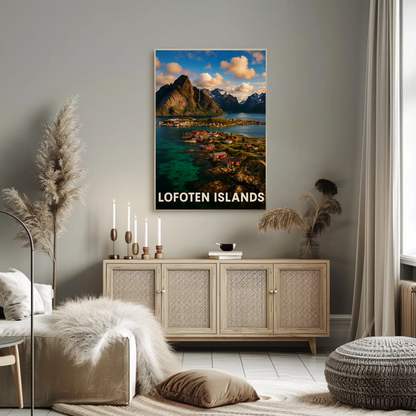 Lofoten Islands Norway Colorful Fishing Village Poster