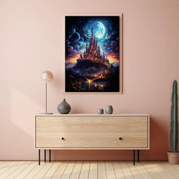 Enchanted Moonlit Castle Poster