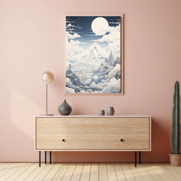 Serene Mount Fuji Nightscape Cultural or Heritage Poster