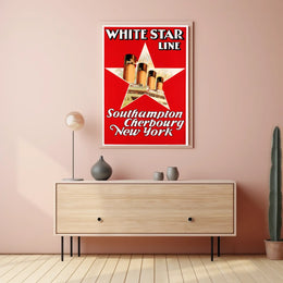 White Star Line Ocean Liner Poster Vintage Wall Art