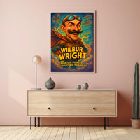 Wilbur Wright Aviation Pioneer Caricature Historical Poster PosterGoat