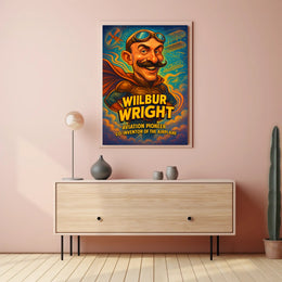 Wilbur Wright Aviation Pioneer Caricature Historical Poster PosterGoat
