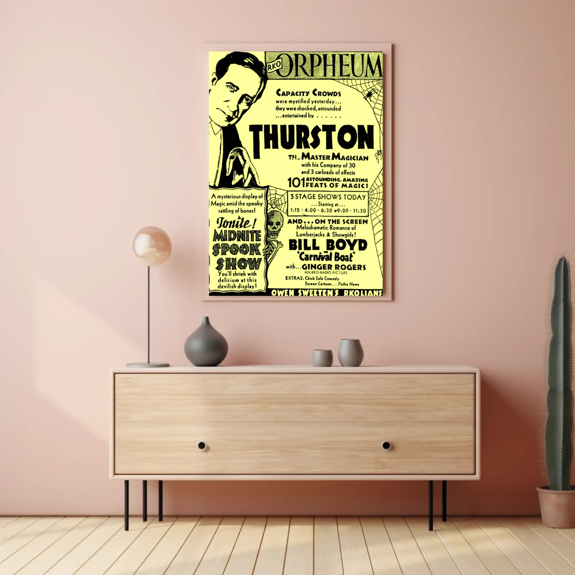 Thurston Magic Show Vintage Theatrical Cultural Poster