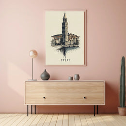 Split Architectural Reflection Poster