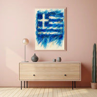 Abstract Greek Flag Abstract Poster