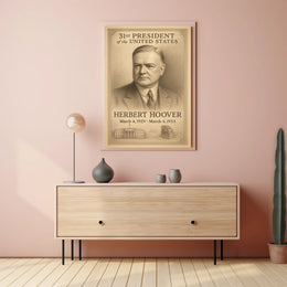 Herbert Hoover 31st President Sketch Poster Art Print for Home Decor PosterGoat