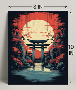 Tranquil Torii At Sunset Poster PosterGoat