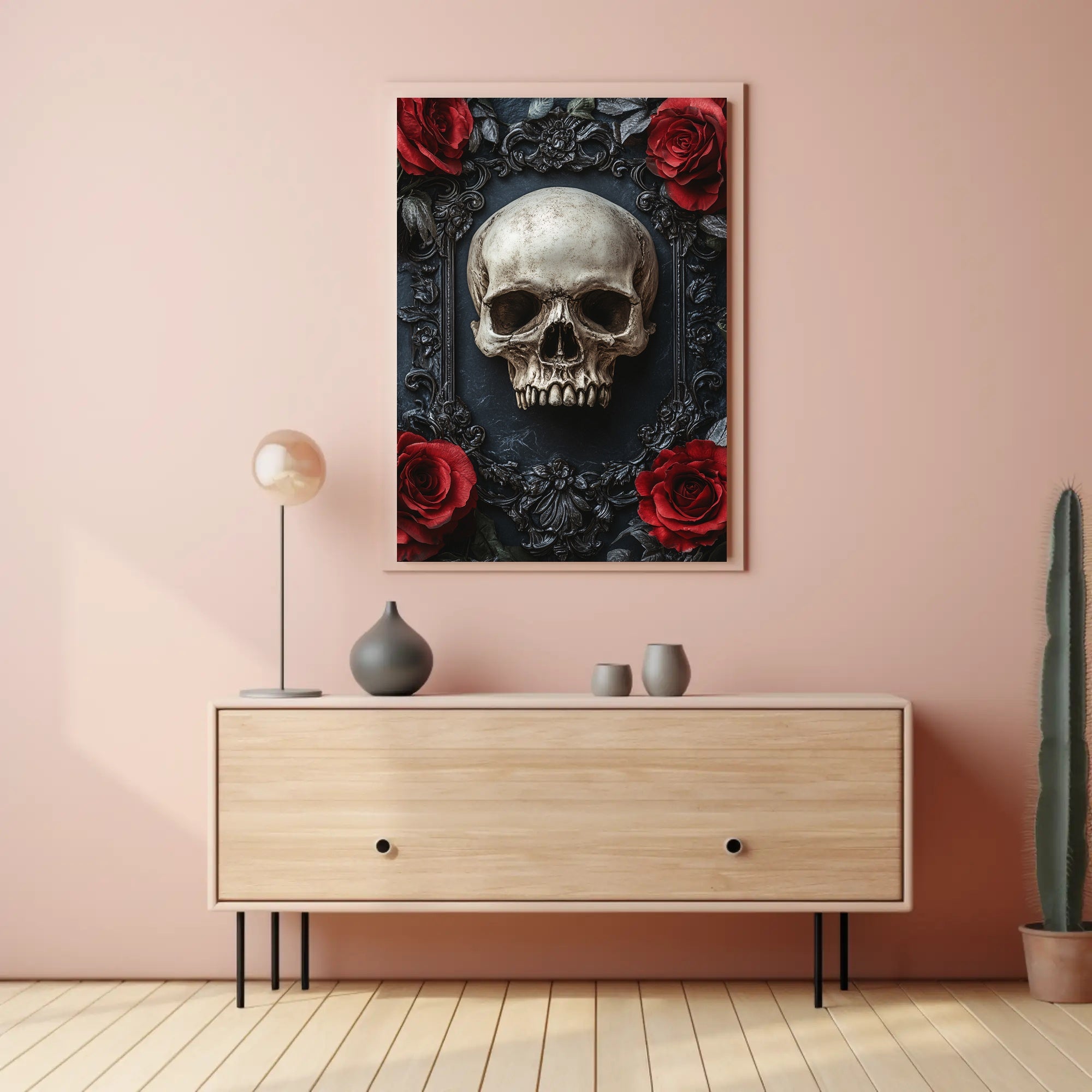 Skull And Roses Poster