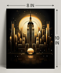 Golden Cityscape Poster