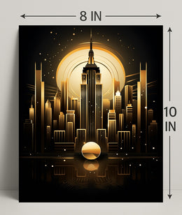 Golden Cityscape Poster