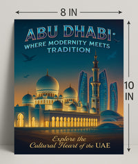 Abu Dhabi Modernity Meets Tradition Travel Poster