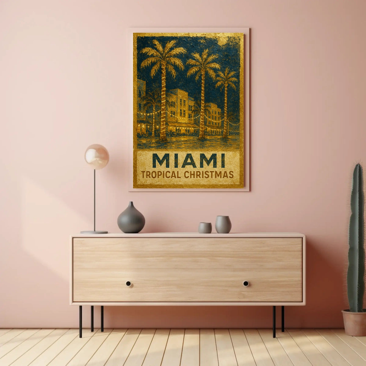 Miami Tropical Christmas Poster