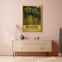 Miami Tropical Christmas Poster