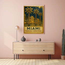 Miami Tropical Christmas Poster