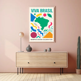 Viva Brasil Memphis Design Celebration Poster
