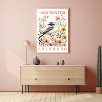 Lark Bunting Elegance: Colorado's State Bird Poster