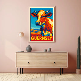 Guernsey Cow Art Poster