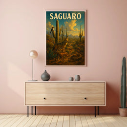 Saguaro Desert Wildlife Poster