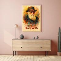 Charles Darwin Watercolor Portrait Art Poster