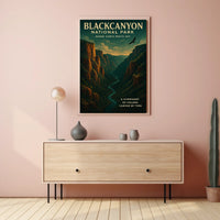 Black Canyon Splendor Vintage Illustration National Park Poster