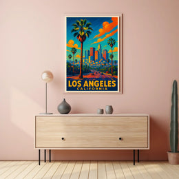 Los Angeles California Pop Wall Art Poster