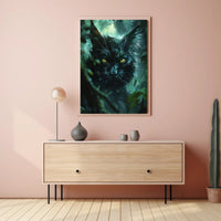 Enigmatic Forest Feline Art Print Poster Decor PosterGoat