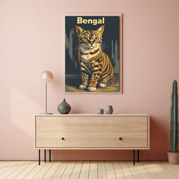 Bengal Cat Poster Digital Painting Artwork For Home Poster