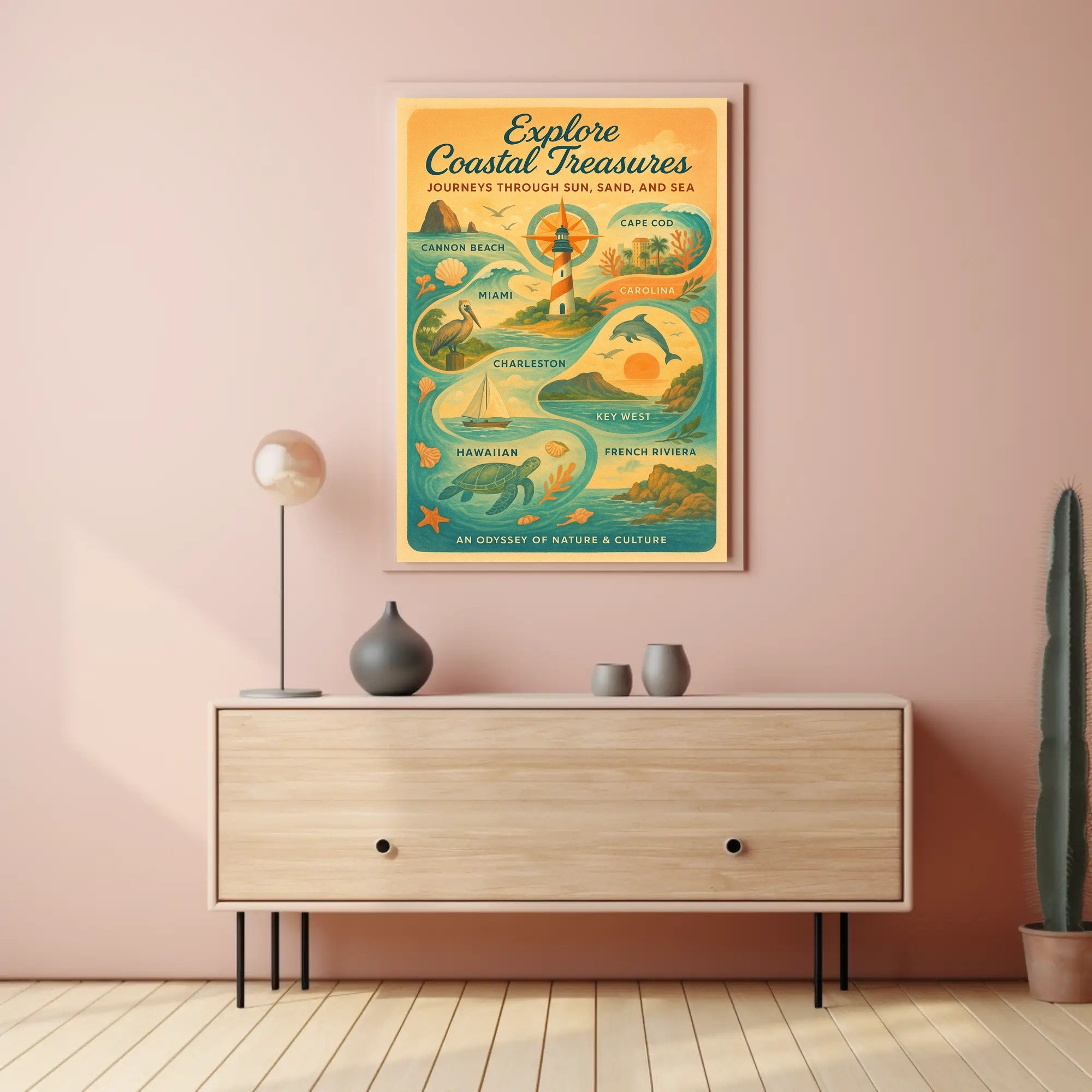 Explore Coastal Treasures Wall Art Print PosterGoat