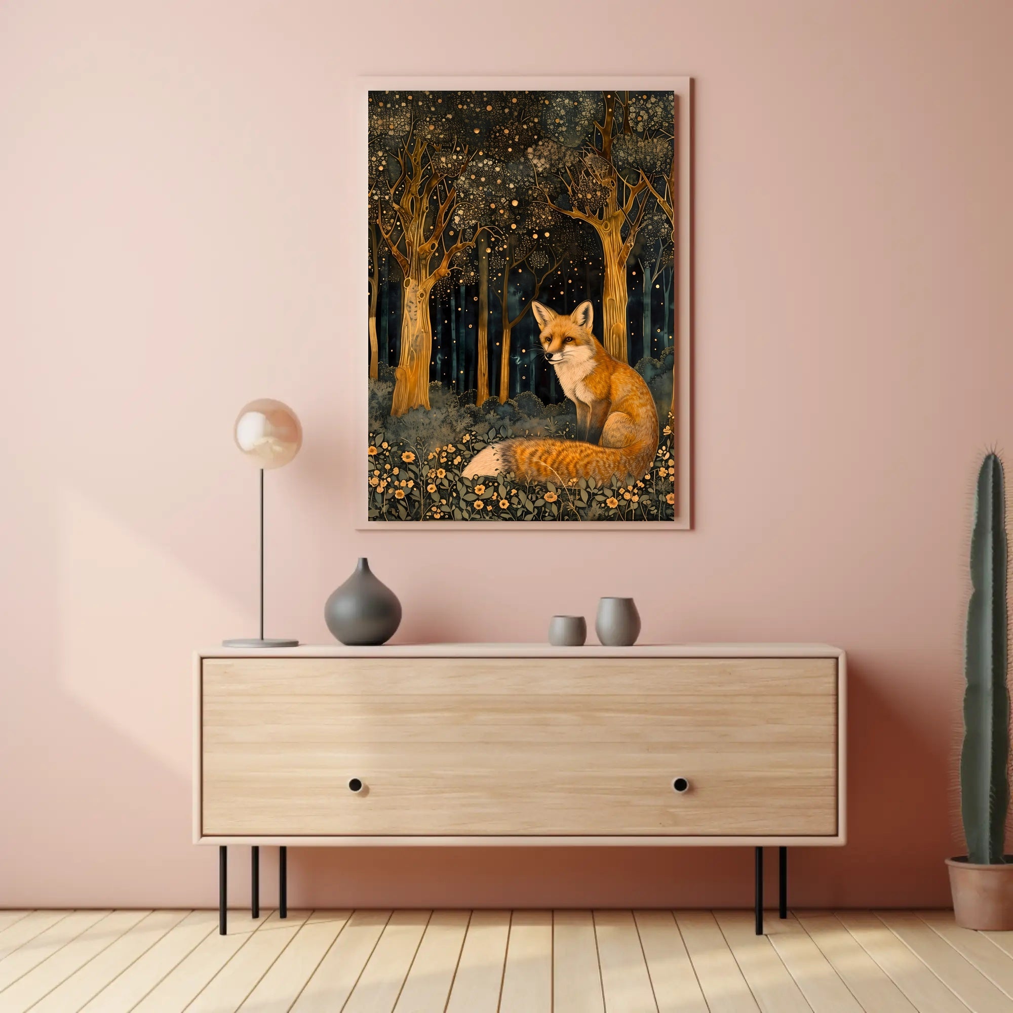 Whimsical Fox in Enchanted Forest Fantasy or Mythology Poster