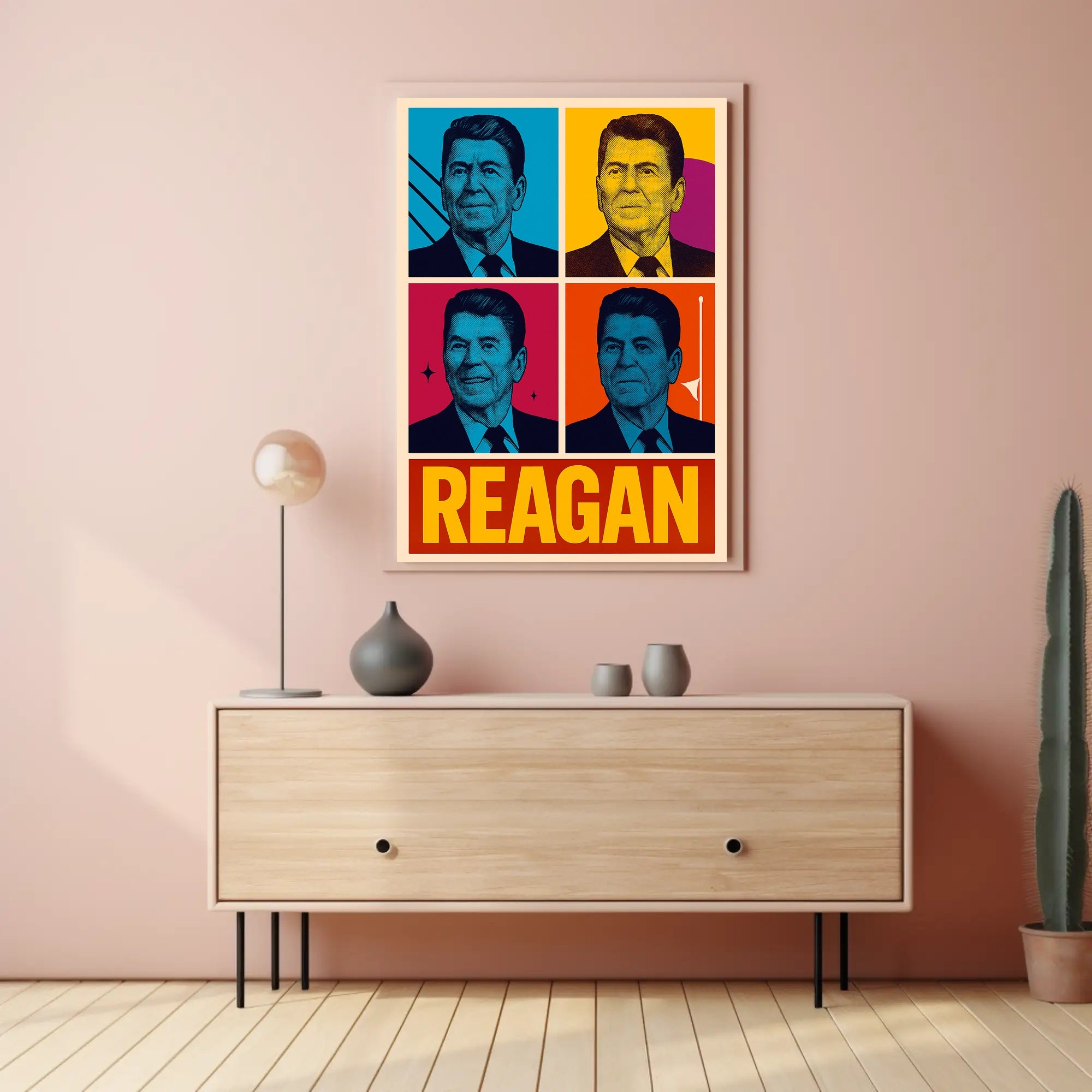 Ronald Reagan Pop Art Tribute Poster Decoration PosterGoat