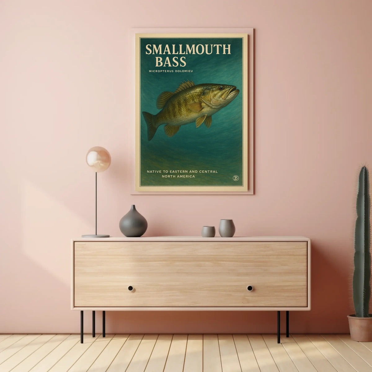 Smallmouth Bass Native Fish of North America Poster
