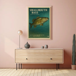 Smallmouth Bass Native Fish of North America Poster