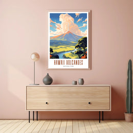Hawaii Volcanoes National Park Poster Vintage Travel