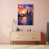 Sydney at Sunset Vibrant Cityscape Travel Poster