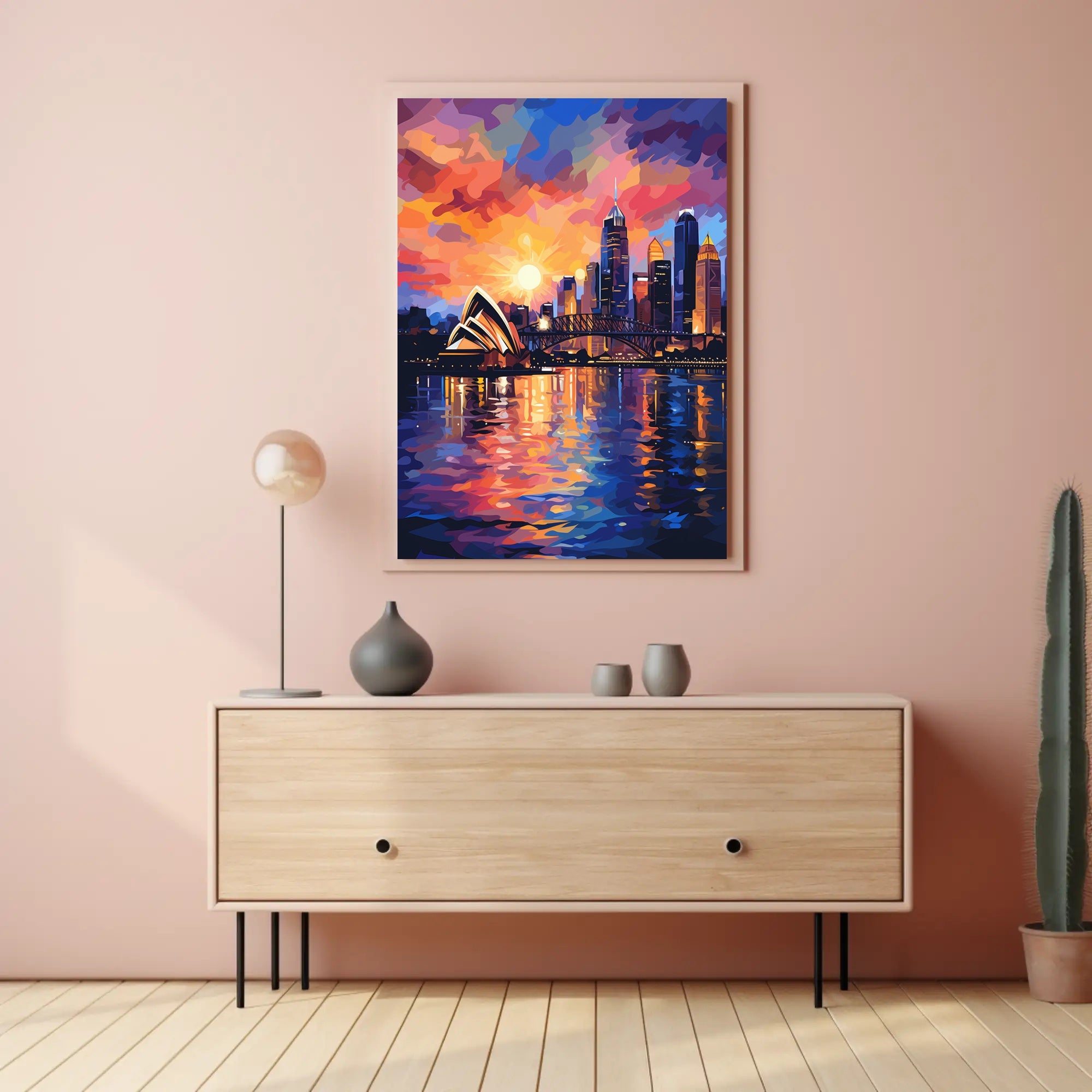 Sydney at Sunset Vibrant Cityscape Travel Poster