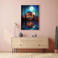 Moonlit Reflections Of Architectural Poster