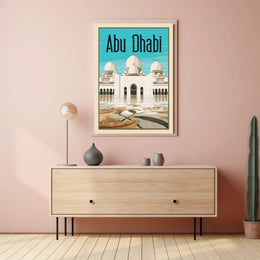 Abu Dhabi Sheikh Zayed Grand Mosque Elegance Travel Poster