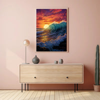 Oceanic Sunset Symphony Poster PosterGoat