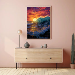 Oceanic Sunset Symphony Poster PosterGoat
