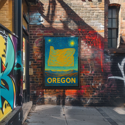Oregon Starry Night Poster