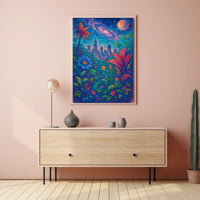Cosmic Jungle Cityscape Poster