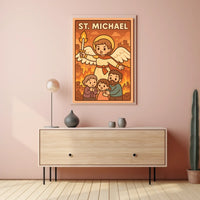 St. Michael Protector In Flames Poster