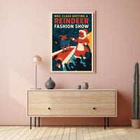 Reindeer Fashion Show: Retro Christmas Holiday Pop Culture Poster